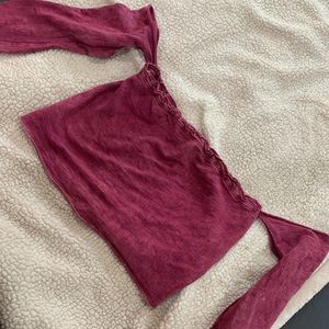 Long sleeve, basically strapless top.